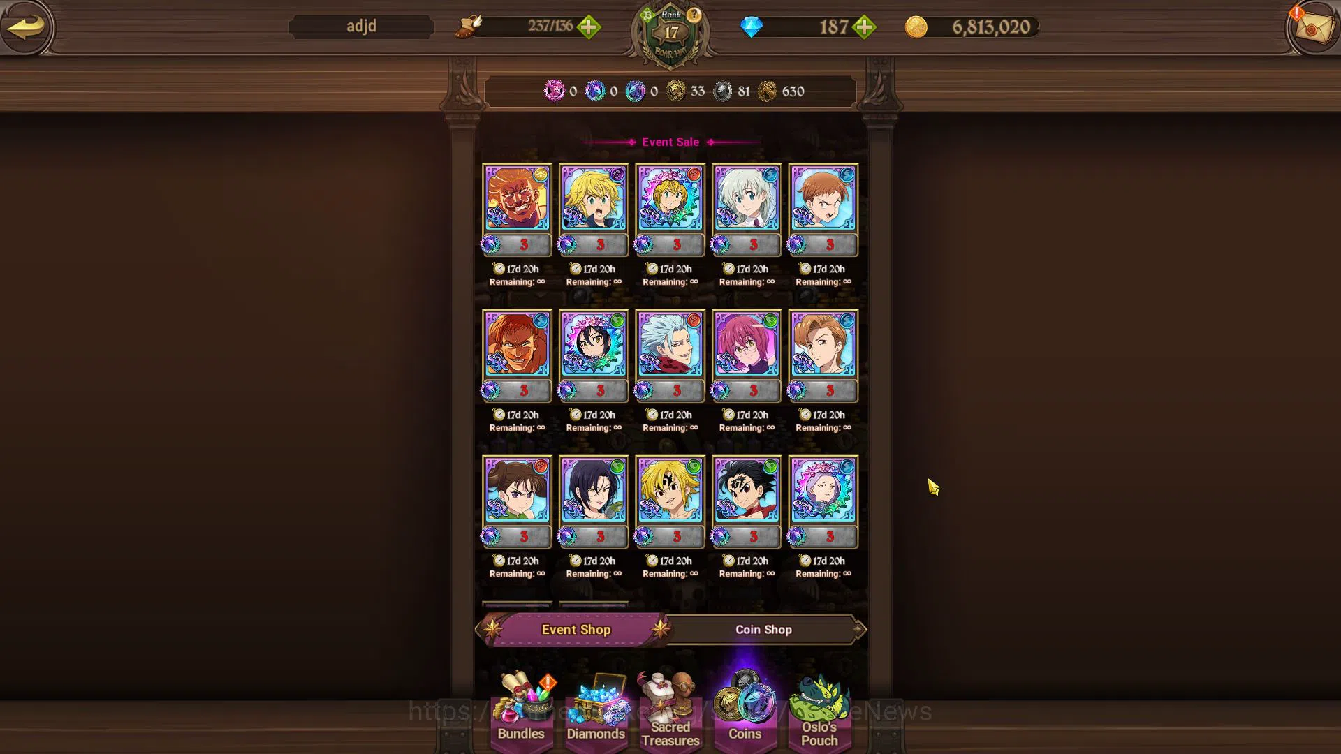 The Seven Deadly Sins: Grand Cross Accounts Global|945K CC| Starter Ch3 |187 DM| 4 UR | Salos, image 7