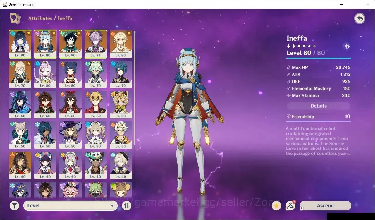 Genshin Impact Accounts Others ASIA|AR 55|4 Limited CHAR +1 5*Wpn|Ineffa, Yelan, Durin, Venti|Low Explore|Check 3