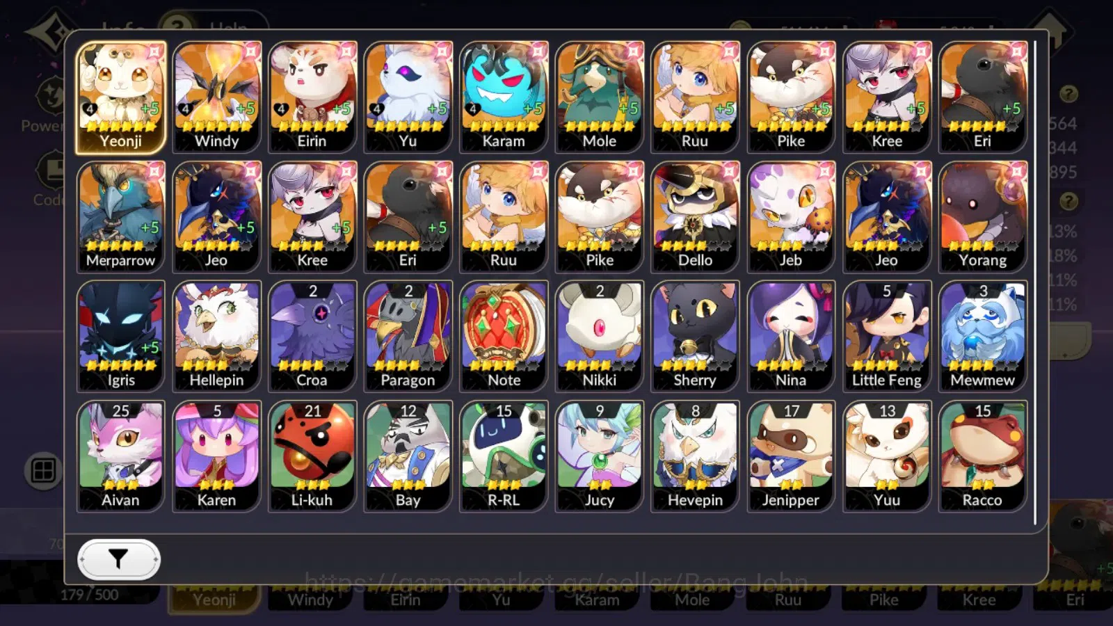Seven Knights Re:Birth Accounts Global|4EX7(TC4Juri,TC2Fai,Melia,Rosie)48TC6(Dello image 17
