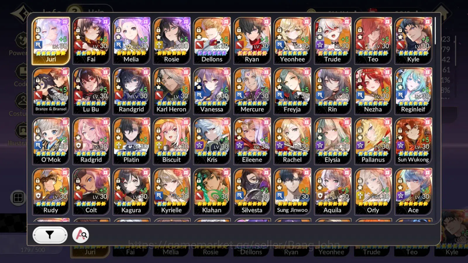 Seven Knights Re:Birth Accounts Global|4EX7(TC4Juri,TC2Fai,Melia,Rosie)48TC6(Dello image 19