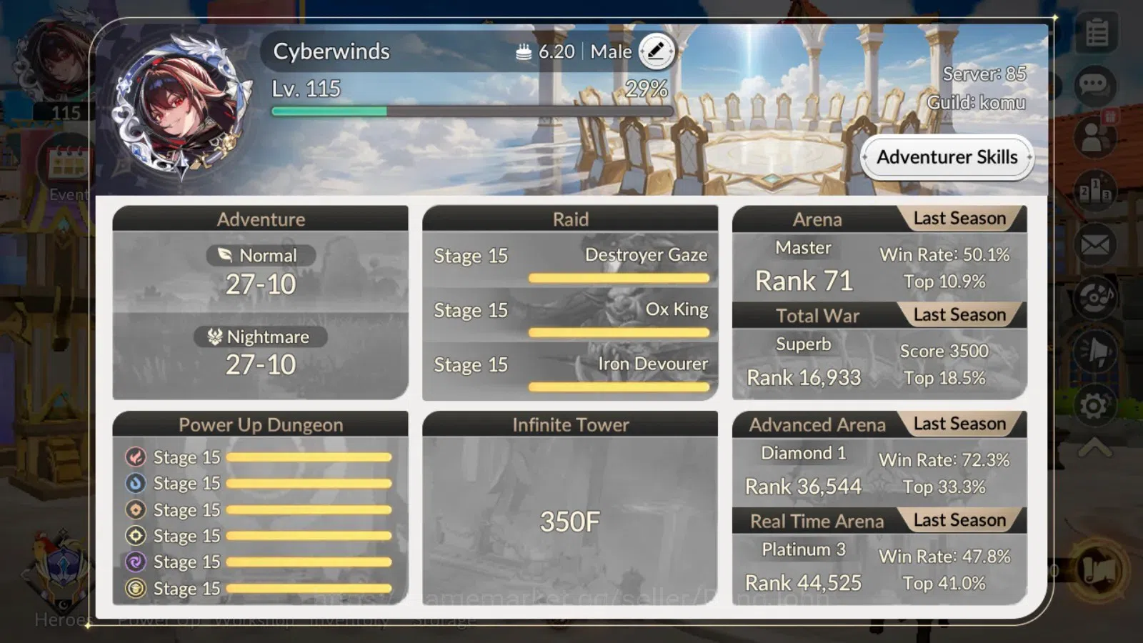 Seven Knights Re:Birth Accounts Global|4EX7(TC4Juri,TC2Fai,Melia,Rosie)48TC6(Dello image 20