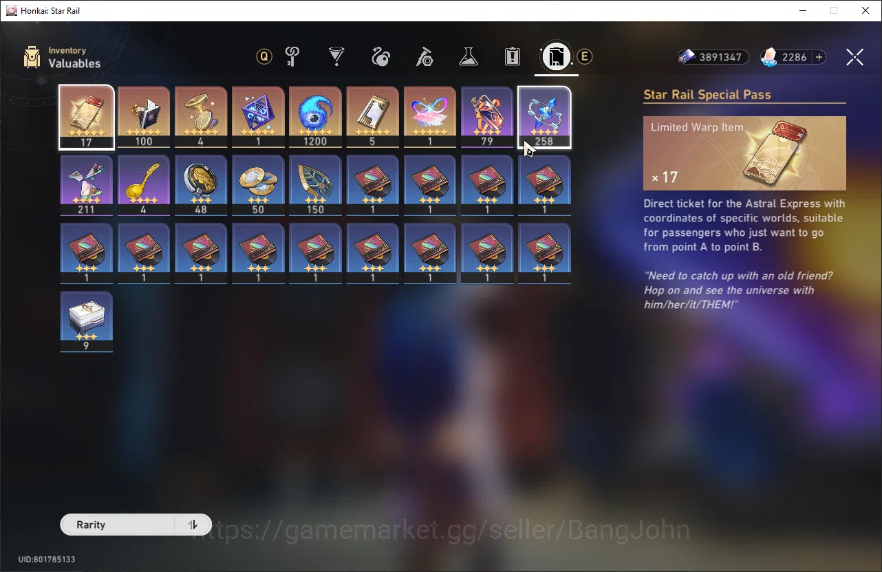 Honkai Star Rail Accounts ASIA | TL 54 | 9 Limit | 17 golden ticket | Phaino image 10