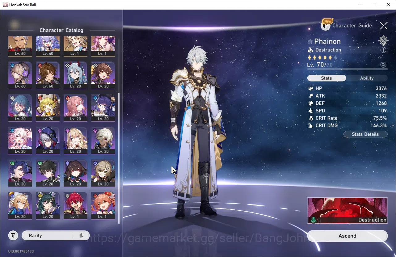 Honkai Star Rail Accounts ASIA | TL 54 | 9 Limit | 17 golden ticket | Phaino image 3