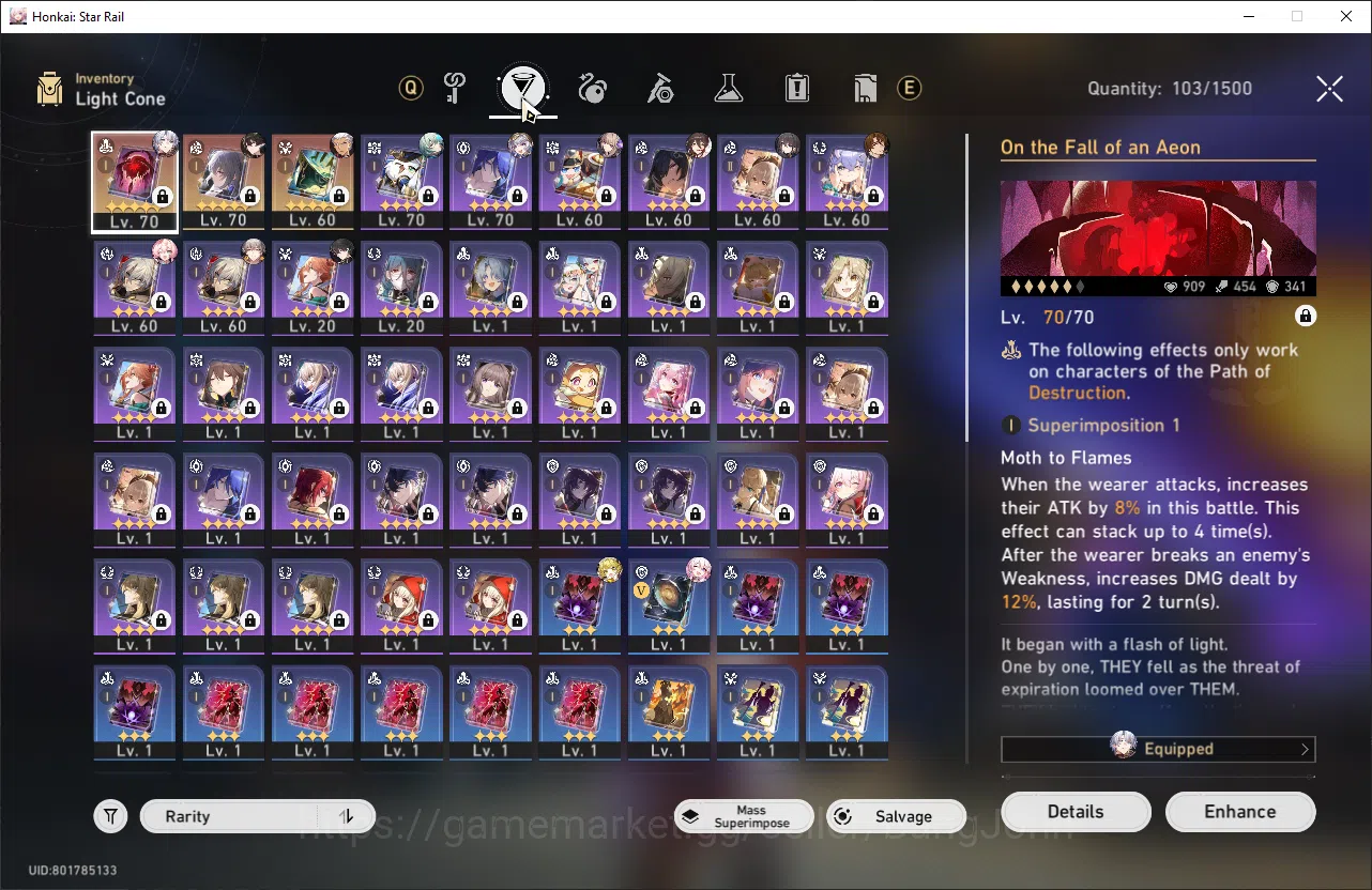 Honkai Star Rail Accounts ASIA | TL 54 | 9 Limit | 17 golden ticket | Phaino image 5