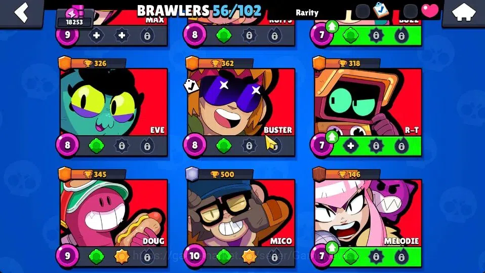 Brawl Stars Accounts 18253 Trophy|56 Brawlers 4 Max Lvl |89 Skins|1 Myt image 7
