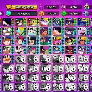 Brawl Stars Accounts 18253 Trophy|56 Brawlers 4 Max Lvl |89 Skins|1 Myt image 1