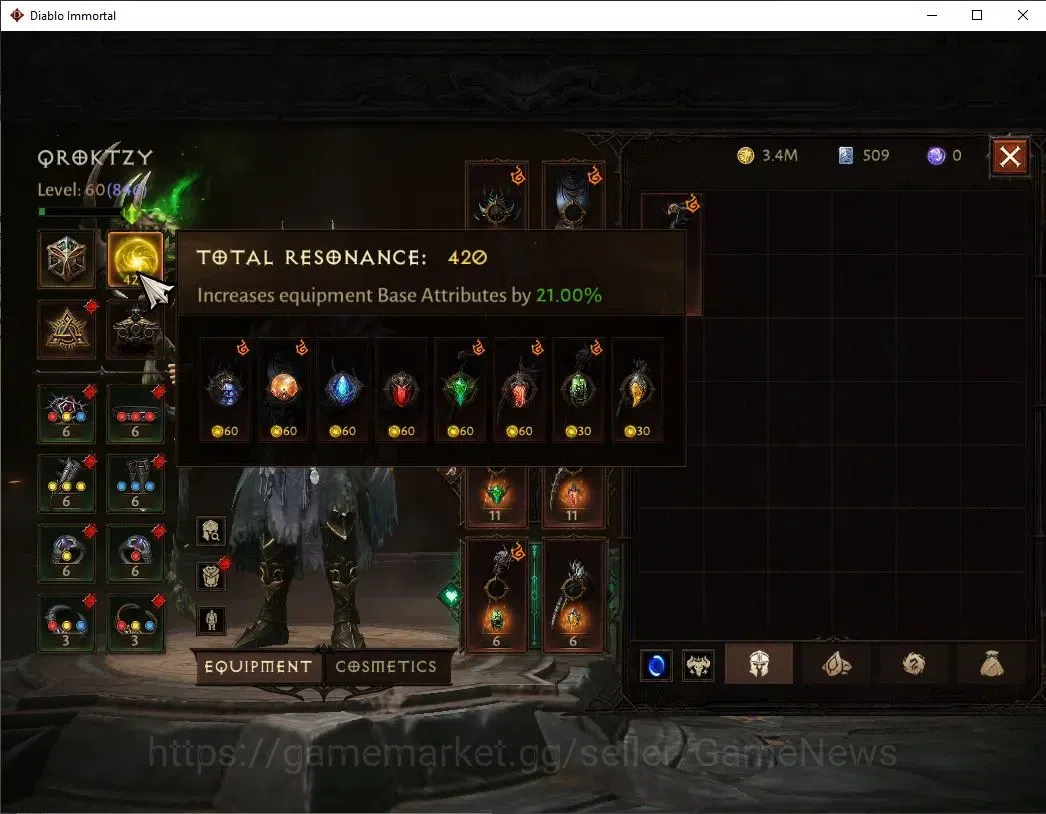 Diablo Immortal Accounts OCE - Azmodan|CS ON|Lv60(846)|Druid|CR 44k|Reso 42 image 5