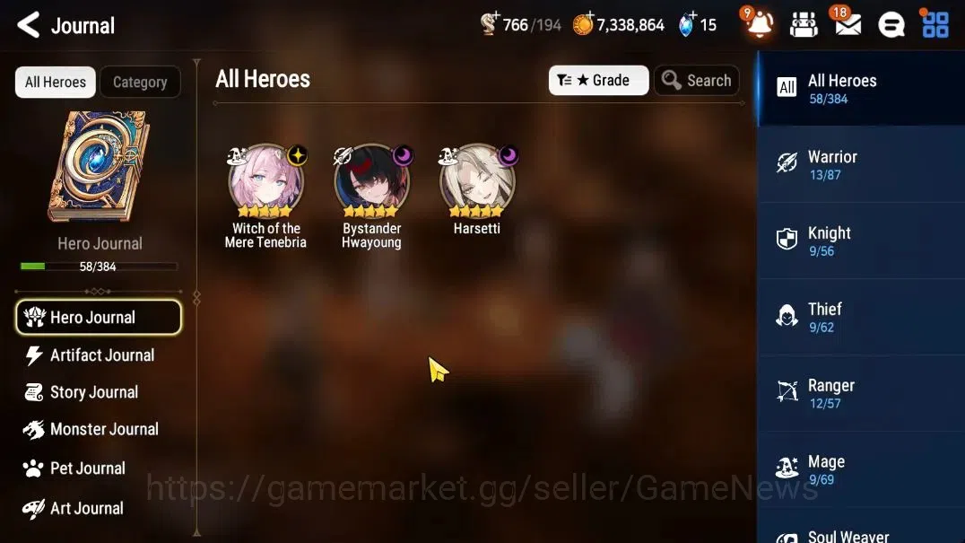 Epic Seven Accounts Limited Hero GLOBAL UnVerif|New Era|3 ML(WOTM Tenebria,Har Seti,BysHwayung)+Estele,Landy,Etc|Abys Floor 1