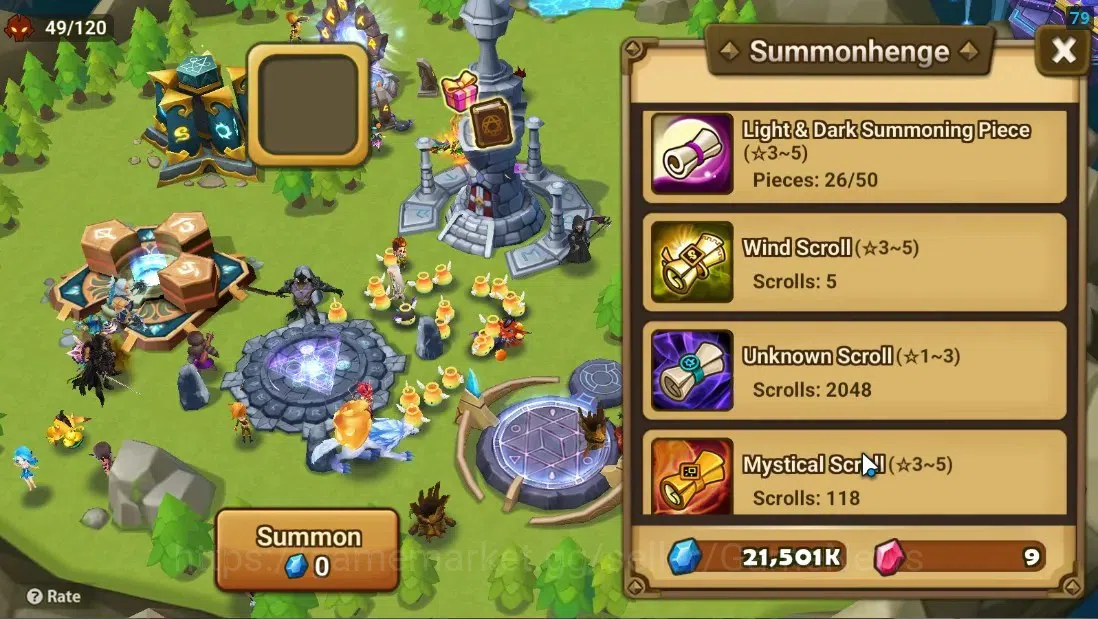 Summoners War: Sky Arena Accounts Starter ASIA|Lv 26|Ready Gacha|99 12 YSC + 160 11 YSC + 3 LAAS + 5 LS + 4 LDS + 118 MS |1 12