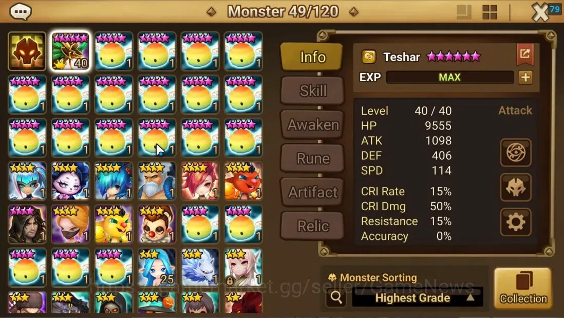 Summoners War: Sky Arena Accounts Starter ASIA|Lv 26|Ready Gacha|99 12 YSC + 160 11 YSC + 3 LAAS + 5 LS + 4 LDS + 118 MS |1 8
