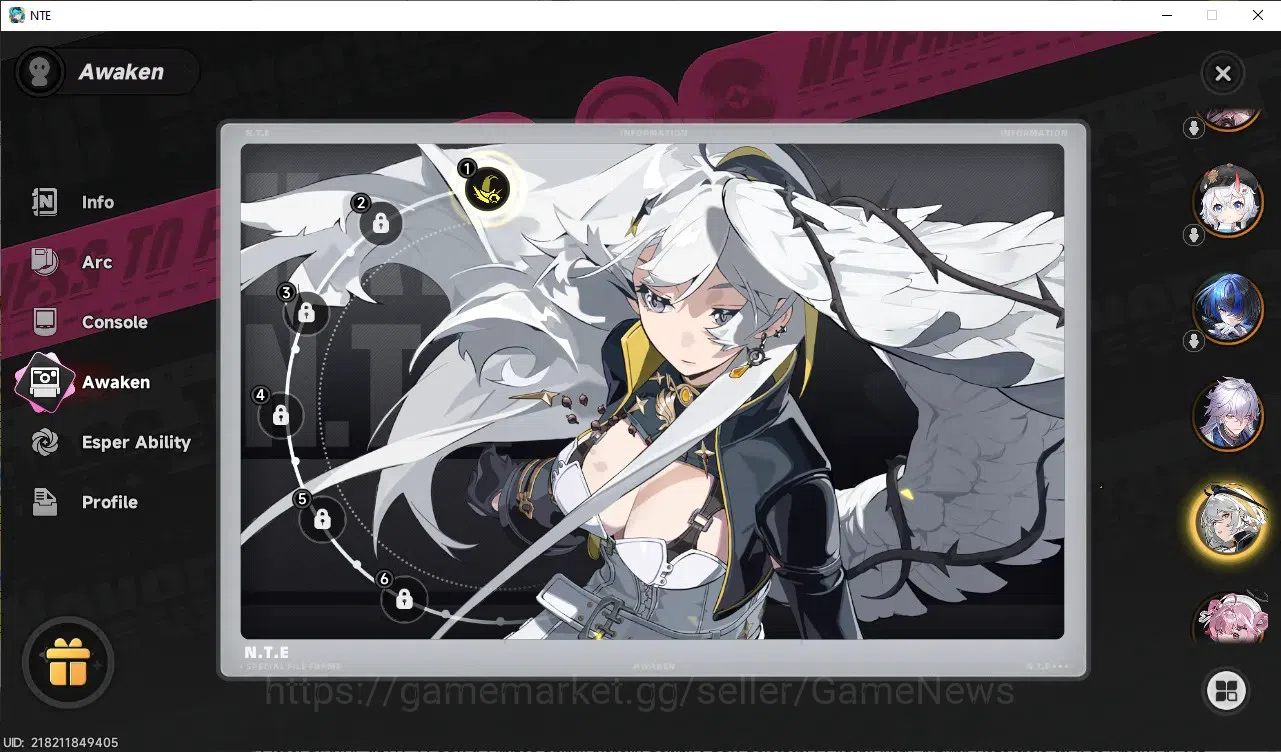 Neverness to Everness Accounts Global SEA|HL 45|TL 27|9 SSR 4 Limited [Nanally+Outfit,Shinku,Lacrimosa,Hotori]|1 SSR 12