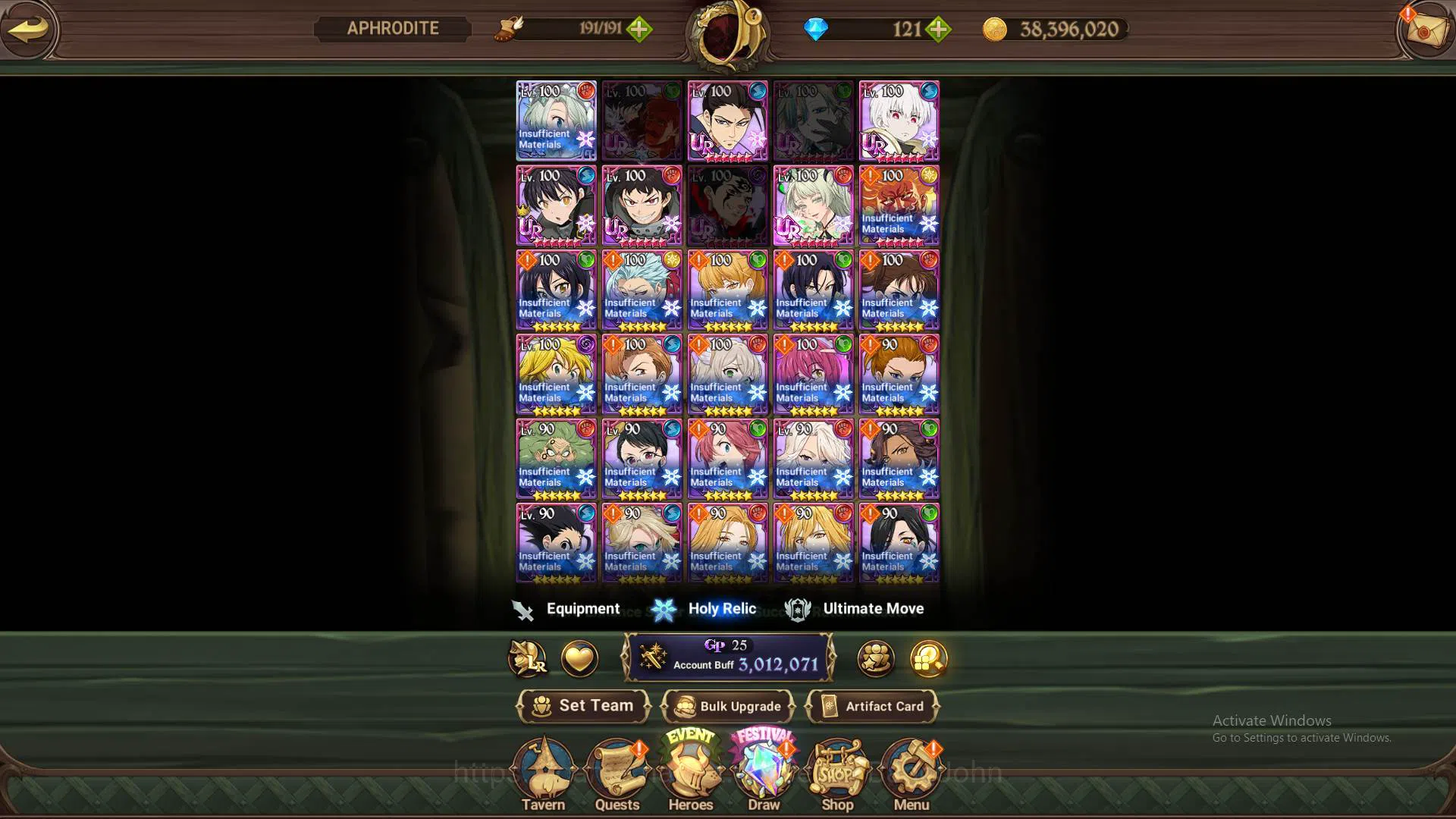 The Seven Deadly Sins: Grand Cross Accounts Others GLOBAL|3m CC|1LR Elizabeth|Full Collab FF|UR 8