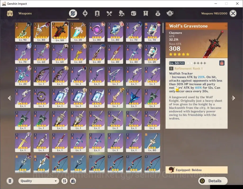 Genshin Impact Accounts ASIA|AR55|4 Limited + 4 (*5Weapon)|Skirk,Varesa,Ch image 12