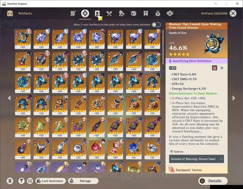 Genshin Impact Accounts ASIA|AR55|4 Limited + 4 (*5Weapon)|Skirk,Varesa,Ch image 14