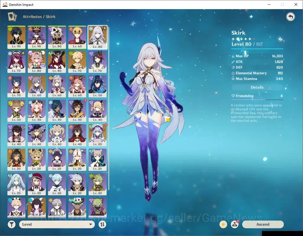 Genshin Impact Accounts ASIA|AR55|4 Limited + 4 (*5Weapon)|Skirk,Varesa,Ch image 3
