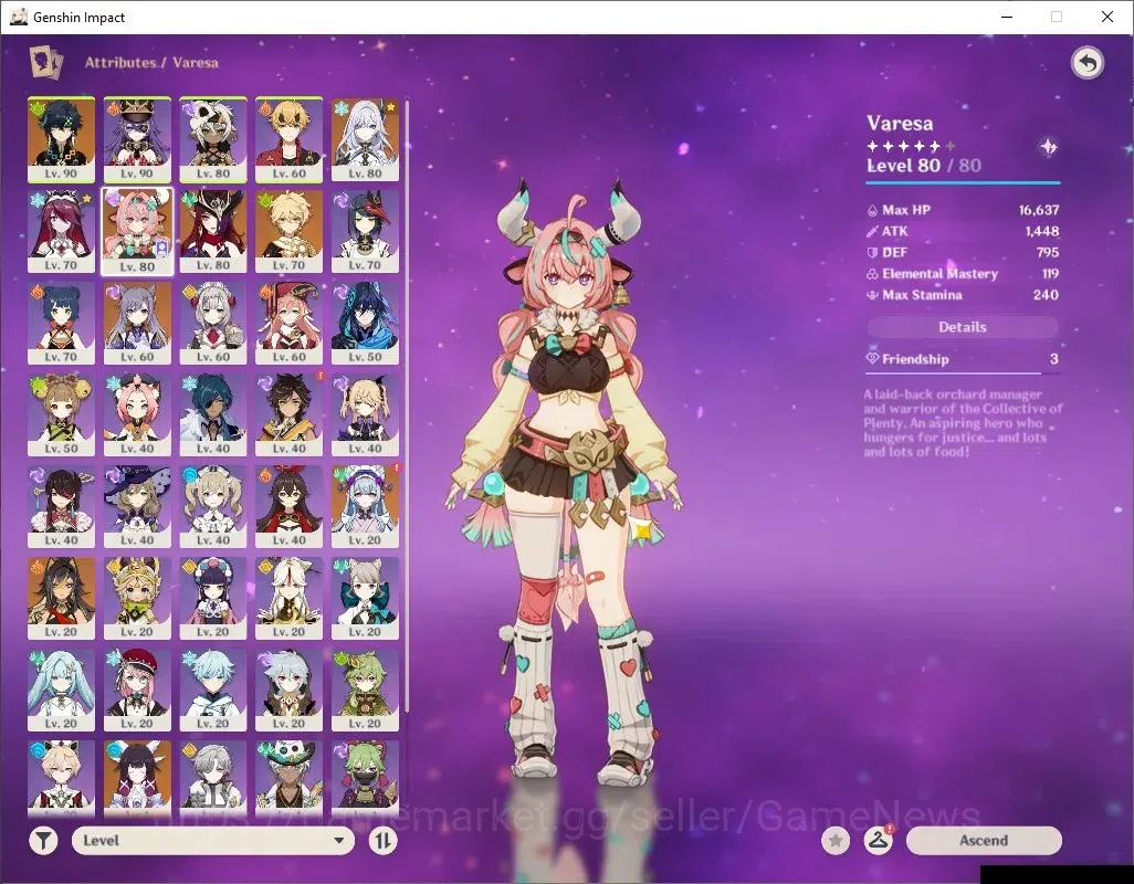 Genshin Impact Accounts ASIA|AR55|4 Limited + 4 (*5Weapon)|Skirk,Varesa,Ch image 4