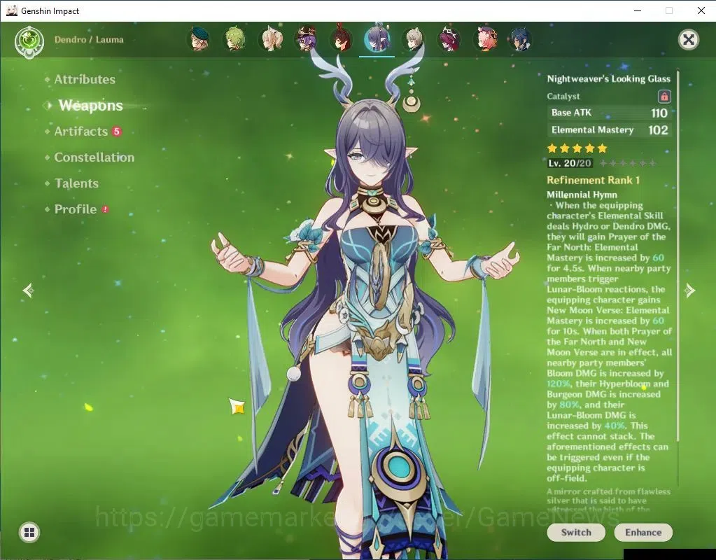 Genshin Impact Accounts Asia |AR 55|5 Limit +2(*5Wep)|Lauma+Sign,Arlecchin image 3