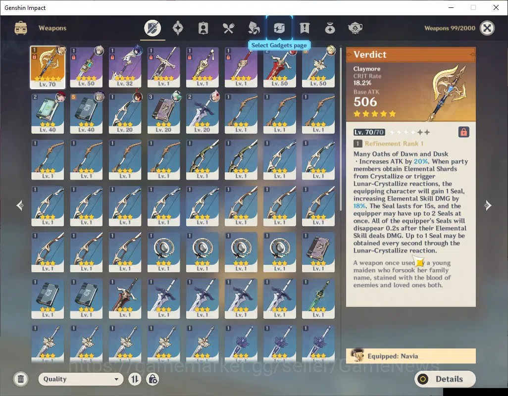 Genshin Impact Accounts ASIA|AR 37|5647 Primogem|1 Limited + 1 (*5Weapon)| image 5
