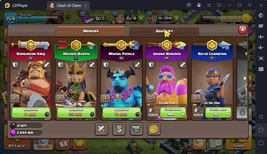 Clash of Clans Accounts High-End GLOBAL | TH 13-BH 9|LVL154|BK61,AQ71,MP44,GW40,RC21|BM21,BC15|3 Legend skin|Gem 122|Proteck 9