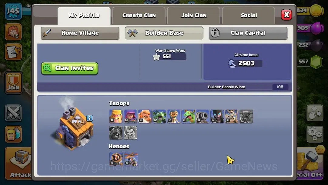 Clash of Clans Accounts TH 14-BH 8|LV 145|Limit Skin|HH 8|BK 65,AQ 78,GW 5 image 5