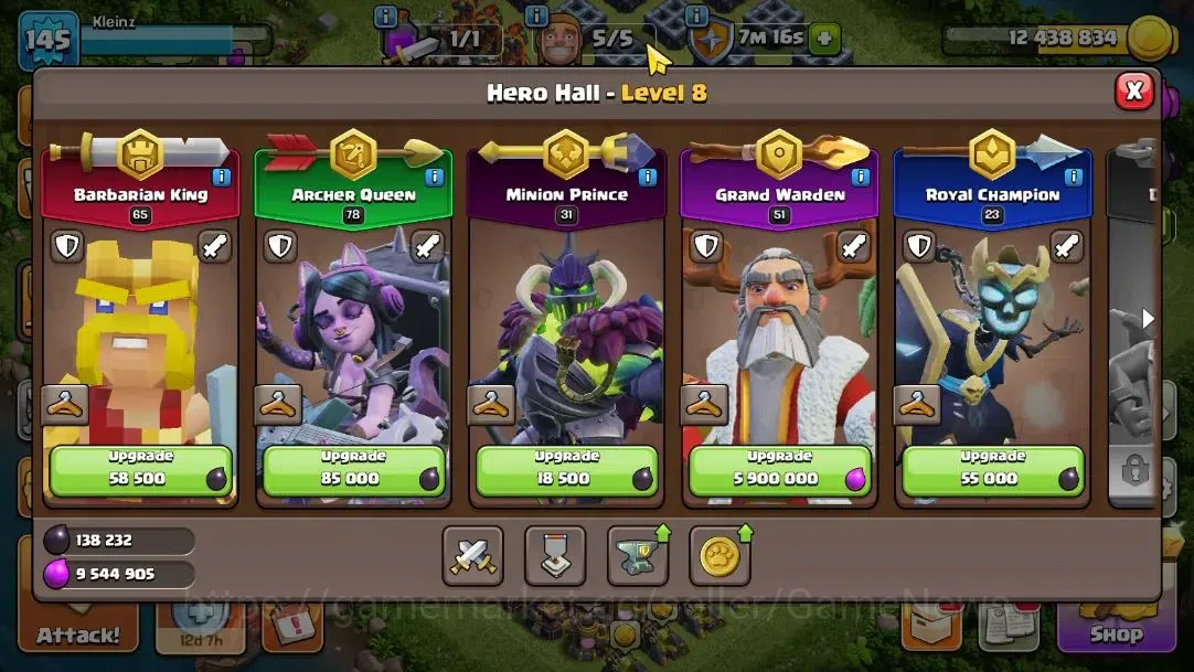Clash of Clans Accounts TH 14-BH 8|LV 145|Limit Skin|HH 8|BK 65,AQ 78,GW 5 image 8