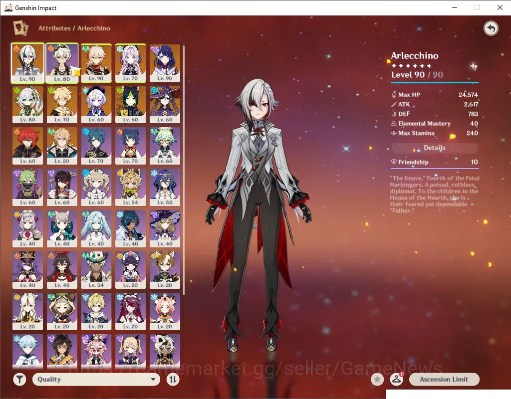 Genshin Impact Accounts Asia|AR 55|6 Limited 3(*5Weapon)| Varka,Arlecchino image 3