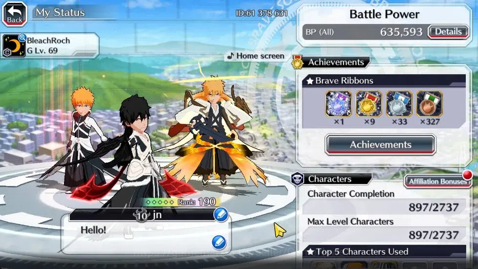 Bleach: Brave Souls Accounts Others [GLOBAL]|40K Orb|2 Ichigo Renewed,TYBW25 Yachiru,10th Anniv Ichigo,Renewed 2