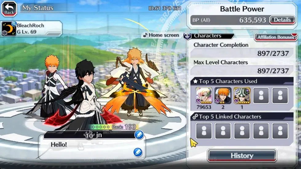 Bleach: Brave Souls Accounts Others [GLOBAL]|40K Orb|2 Ichigo Renewed,TYBW25 Yachiru,10th Anniv Ichigo,Renewed 3