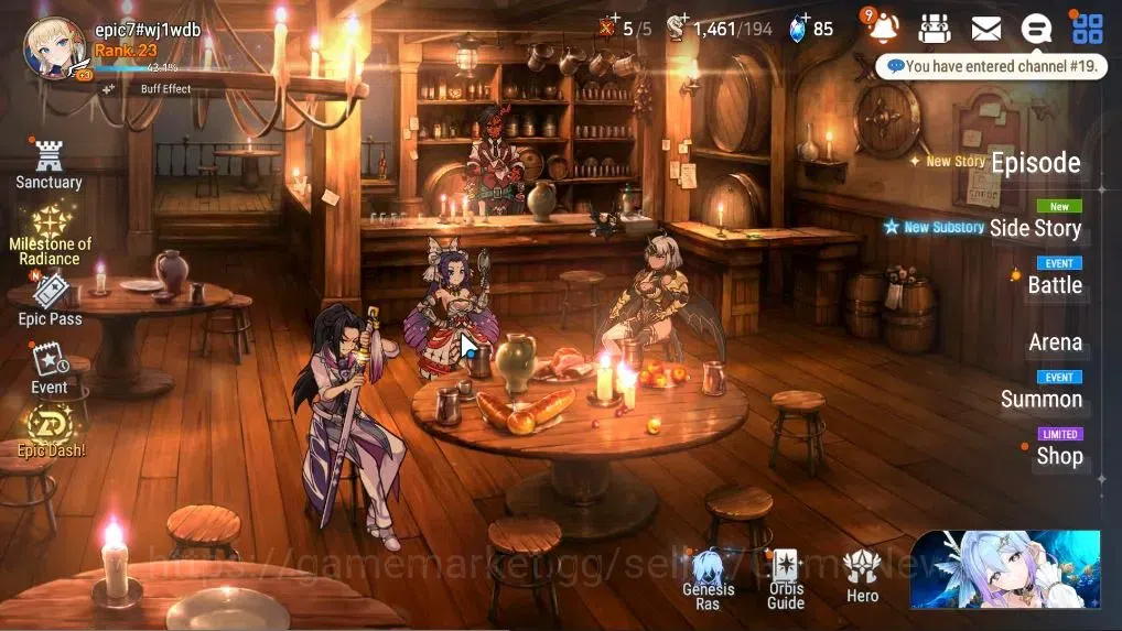Epic Seven Accounts Limited Hero GLOBAL UnVerif|New Era|3 ML(EIlynav,SP Politis,LQ Charlotte)+AUBE,Setsuka,Etc|Abyss F 1