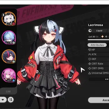 Neverness to Everness Accounts GLOBAL SEA|HL 21|TL 5|6 S-Class 3 Limit (Nanally+Outfit,Lacrimosa,Shinku)|4 Glider|+1 S Class
