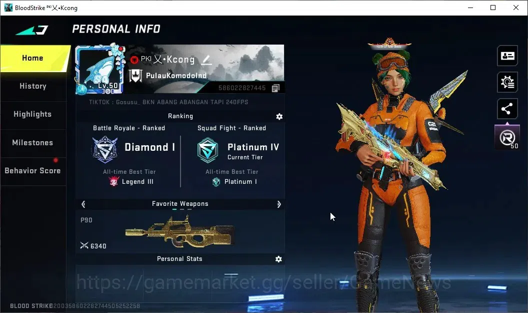 Blood Strike Accounts ASIA | ETERNAL DEagle-Scorpius | 6 ULTRA [Spike,M4 image 2