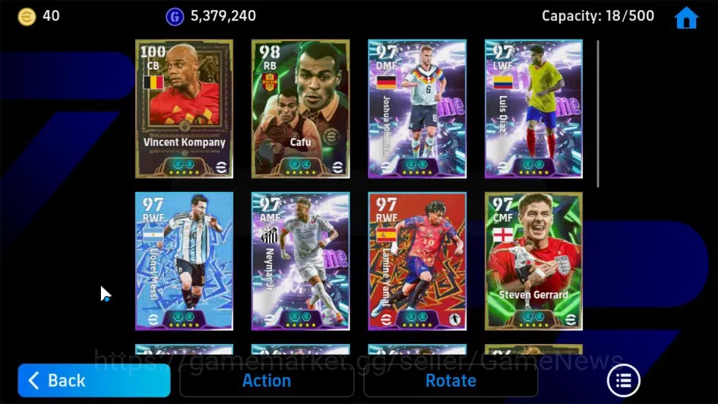 eFootball Accounts Legends & Iconic Players Android|Epic Vincent Kompany,Cafu,Ruud v Nistelrooij,Gabriel Batitusta,Dirk 5