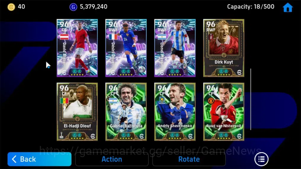eFootball Accounts Legends & Iconic Players Android|Epic Vincent Kompany,Cafu,Ruud v Nistelrooij,Gabriel Batitusta,Dirk 6