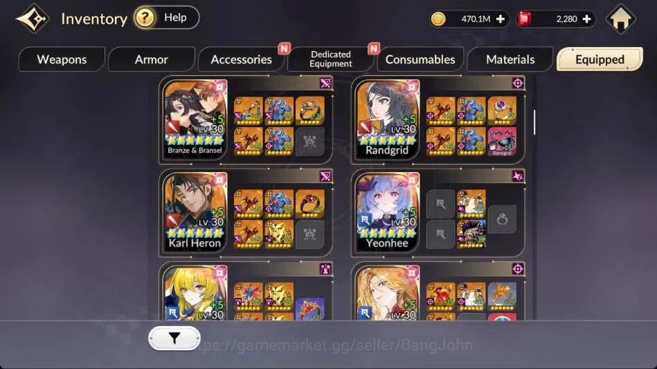 Seven Knights Re:Birth Accounts Global |5 EX7 (Fai,Juri,Roise,Gelidus,Melia)|42 TC image 9