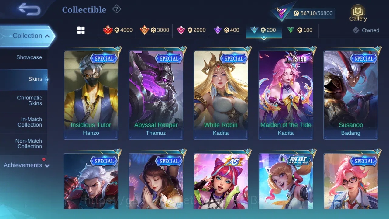 Mobile Legends: Bang Bang Accounts Others Hero 110 | skin 201 | sanrio angela | sanrio floryn | all star moskov | luckybox 19