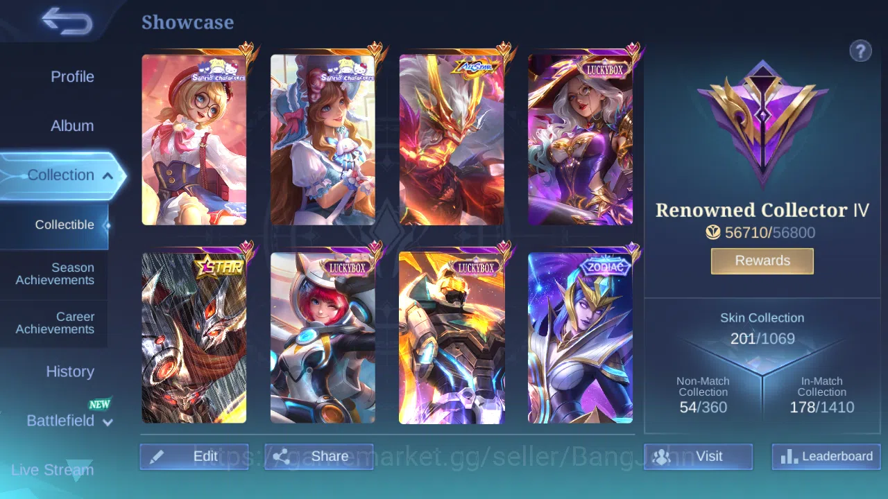 Mobile Legends: Bang Bang Accounts Others Hero 110 | skin 201 | sanrio angela | sanrio floryn | all star moskov | luckybox 2