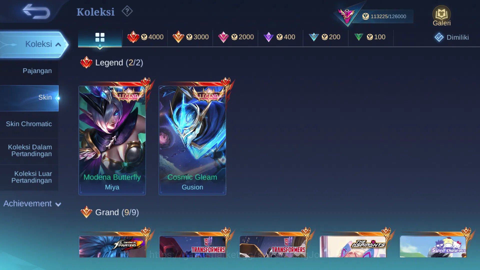 Mobile Legends: Bang Bang Accounts Hero 127 | Skin 345 | Legend Gusion, Miya | Transf image 2