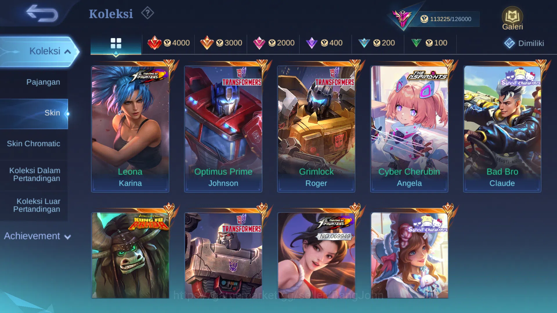 Mobile Legends: Bang Bang Accounts Hero 127 | Skin 345 | Legend Gusion, Miya | Transf image 3