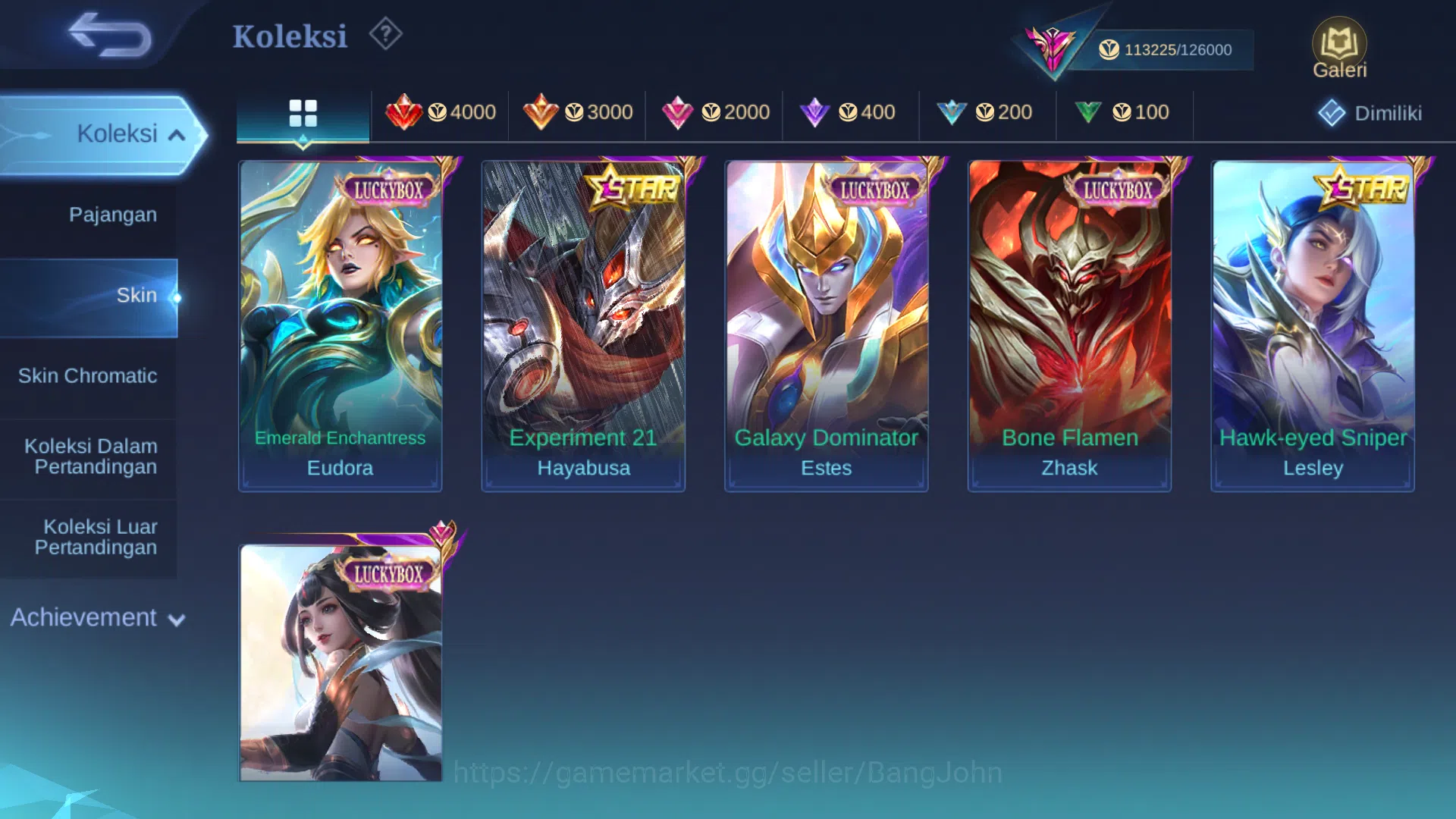 Mobile Legends: Bang Bang Accounts Hero 127 | Skin 345 | Legend Gusion, Miya | Transf image 5