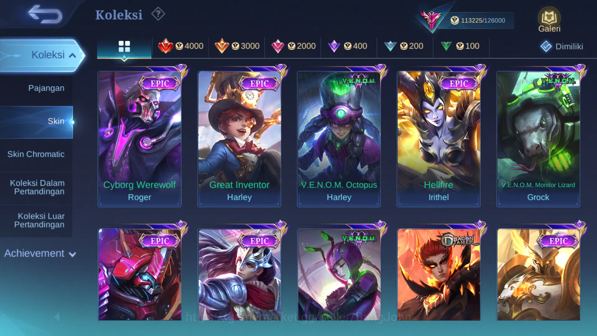 Mobile Legends: Bang Bang Accounts Hero 127 | Skin 345 | Legend Gusion, Miya | Transf image 8