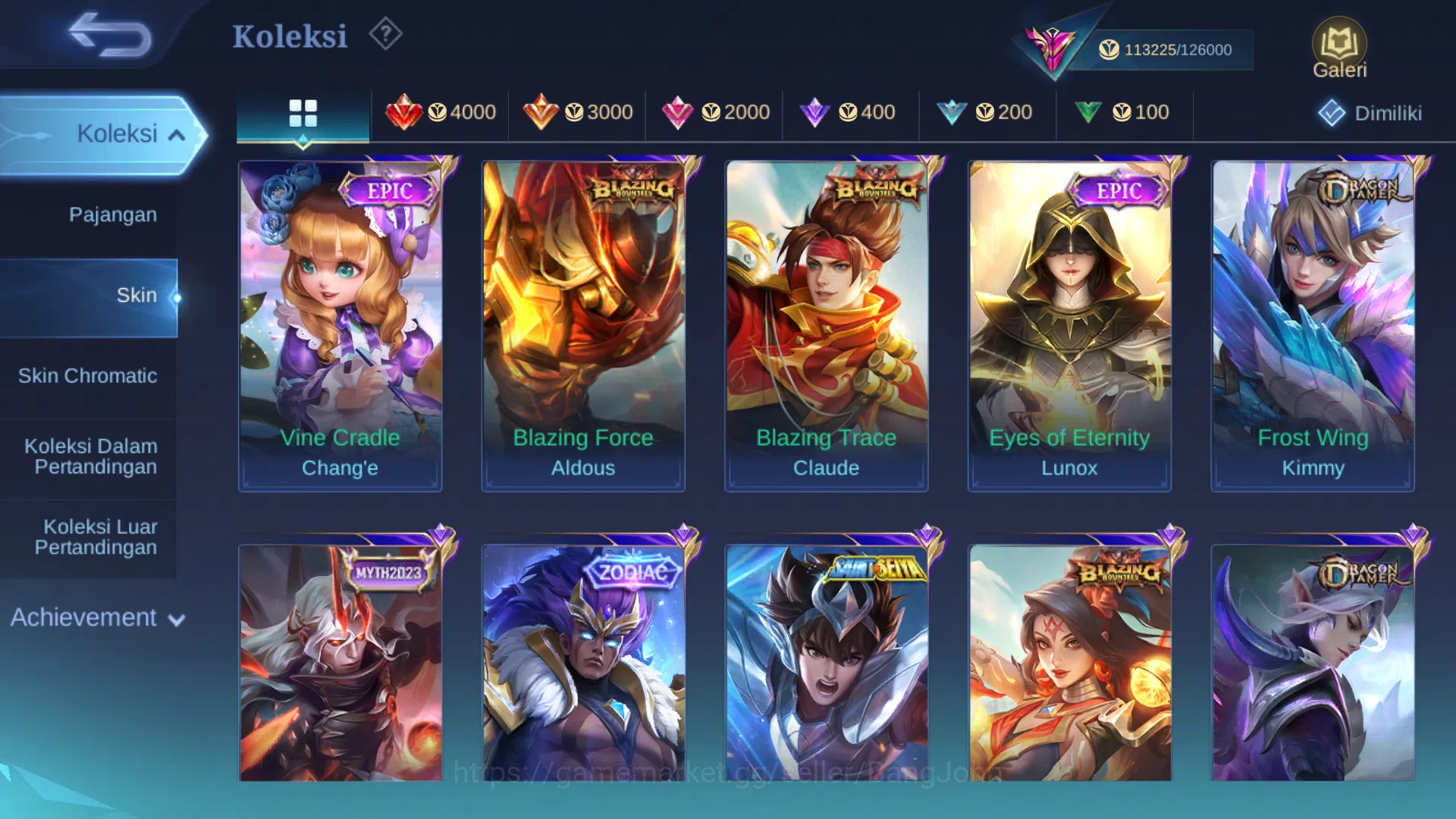 Mobile Legends: Bang Bang Accounts Hero 127 | Skin 345 | Legend Gusion, Miya | Transf image 9