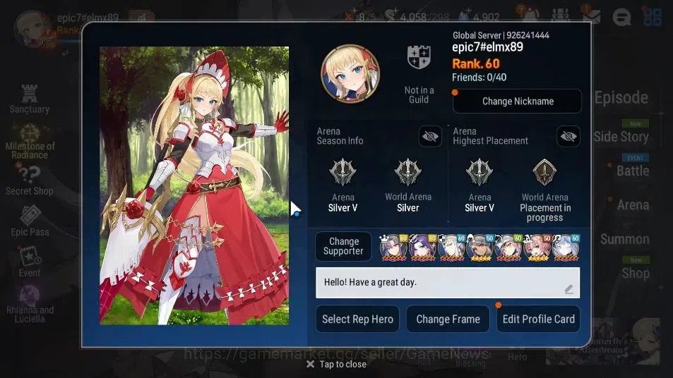 Epic Seven Accounts GLOBAL Unverif|NewEra|6 ML(School Nurse Yulha,LC B image 2