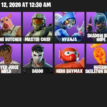 Fortnite Accounts 22 Skins | 55 Pickaxes | 30 Emotes | 37 Gliders | Level 650 | All Platforms | Master Chief, Godzilla
