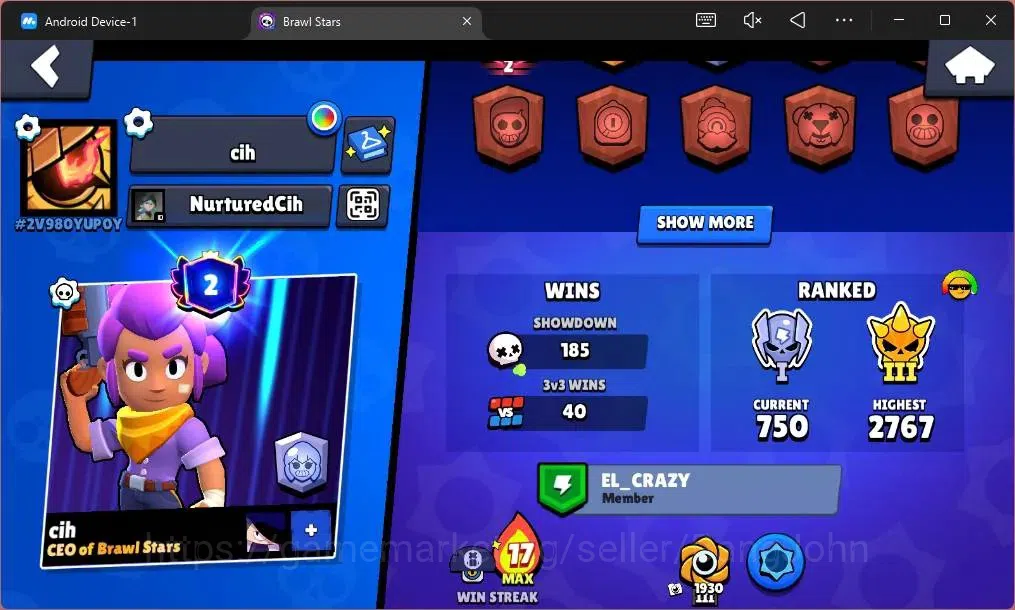 Brawl Stars Accounts Global | 3413 Trophy|23 Brawler|1 Max Hypercharge( image 3