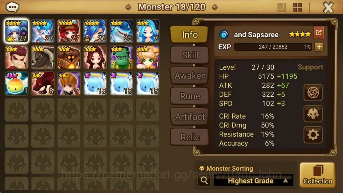 Summoners War: Sky Arena Accounts ASIA | Starter | Level 14 | Ready Gacha | 12-YSS + image 9