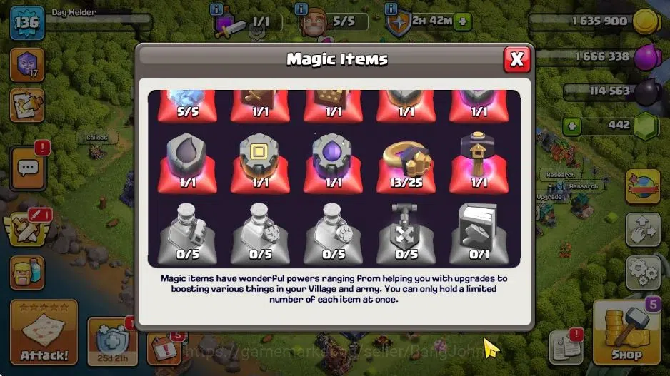 Clash of Clans Accounts TH15-BH8|LVL 136|League Witch17|Ghost Queen Skin|B image 10