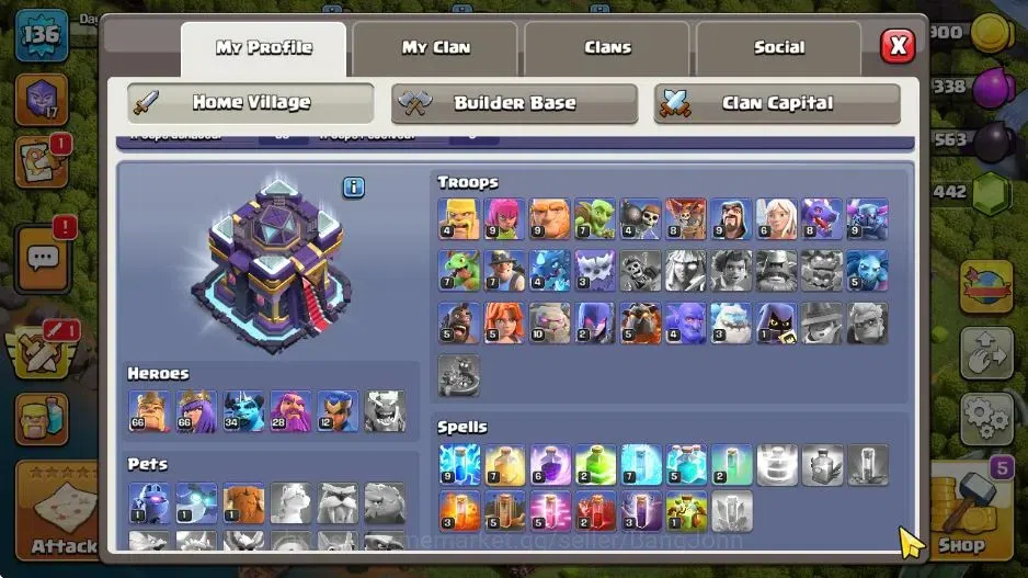 Clash of Clans Accounts TH15-BH8|LVL 136|League Witch17|Ghost Queen Skin|B image 13
