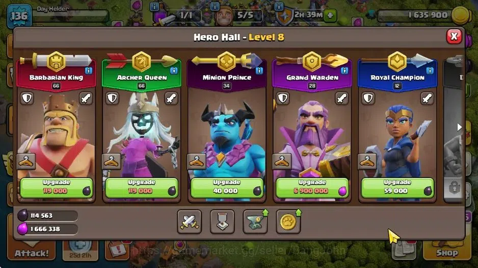 Clash of Clans Accounts TH15-BH8|LVL 136|League Witch17|Ghost Queen Skin|B image 6