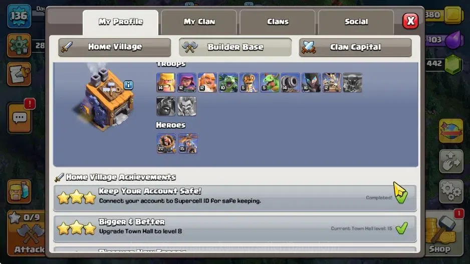 Clash of Clans Accounts TH15-BH8|LVL 136|League Witch17|Ghost Queen Skin|B image 7