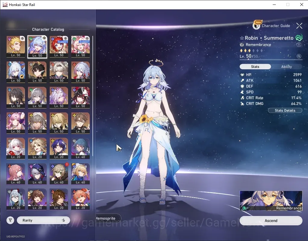 Honkai Star Rail Accounts Others Asia|TL 37|12 Limited|Robin Summer,Firefly)Sign 1